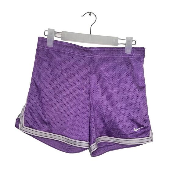 Nike Dri-Fit Mesh Perforated Elastic Waist Retro Athletic Shorts Purple Medium - Picture 1 of 5